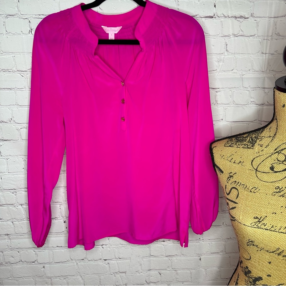 Lily Pulitzer hot pink blouse / shirt &  size small